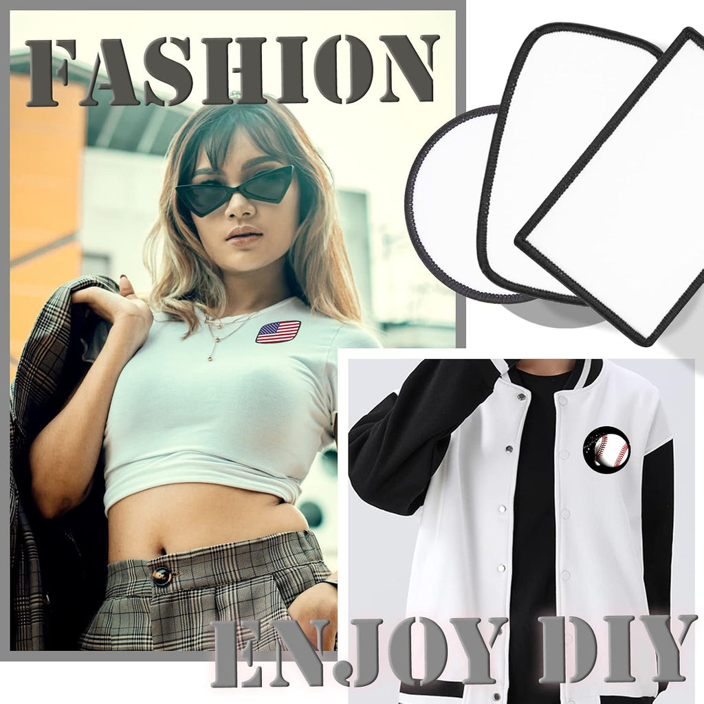 60 PCs Sublimation Patches - Iron On Blank Patches for DIY Crafts Hats
