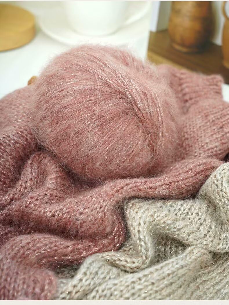 1 Skein Yarn Soft Mohair Alpaca Blend for Crochet Knitting 0.88oz(25g)