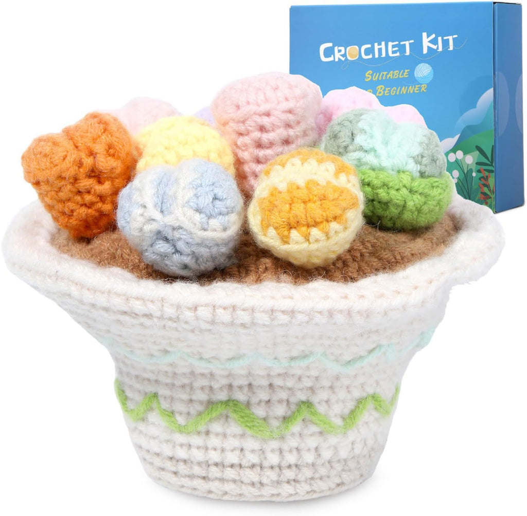 SHYYOULQE Succulents Plant Set Beginner Crochet Knitting Supplies