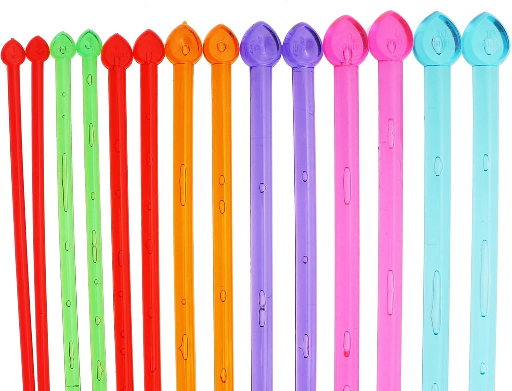 Caishun 14PCS Multicolor Plastic Crystal Needles 36cm Colorful Acrylic