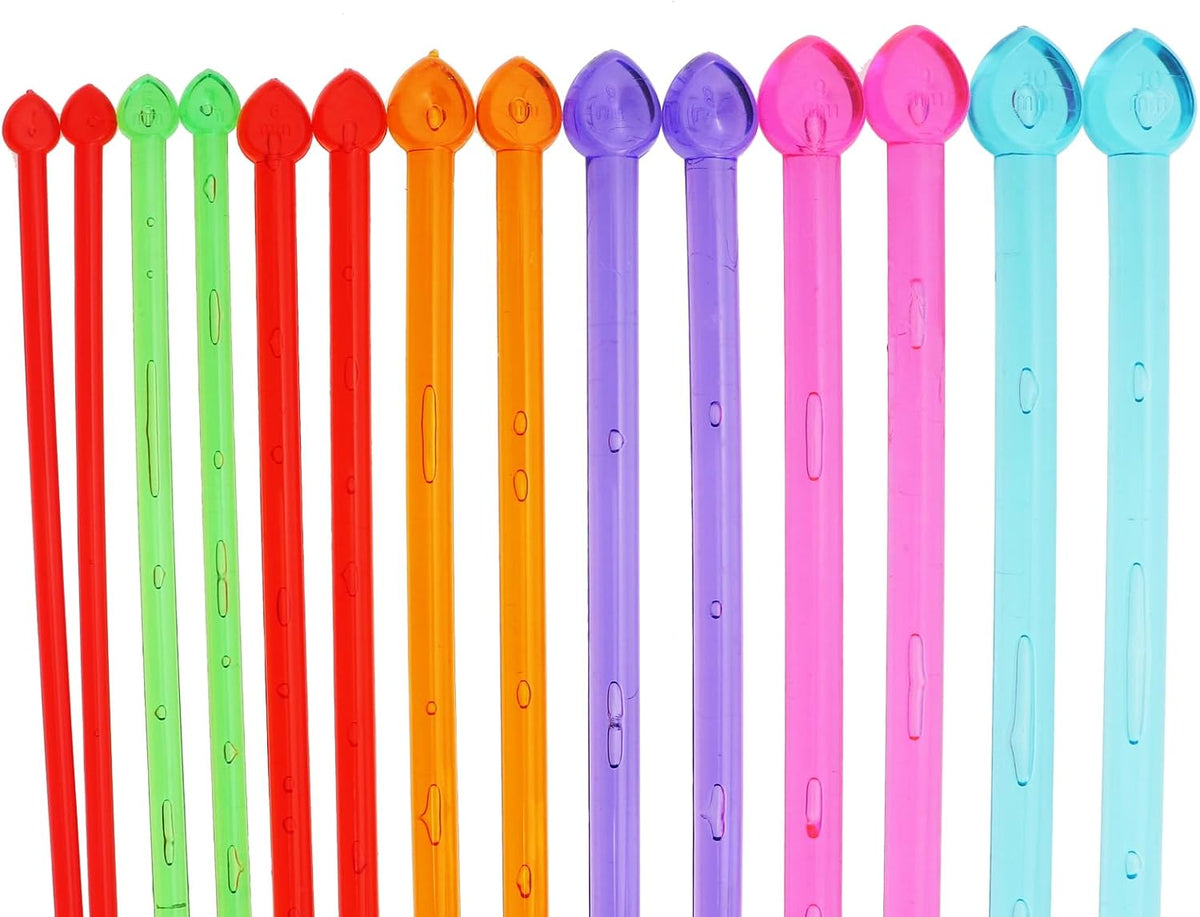 Caishun 14PCS Multicolor Plastic Crystal Needles 36cm Colorful Acrylic