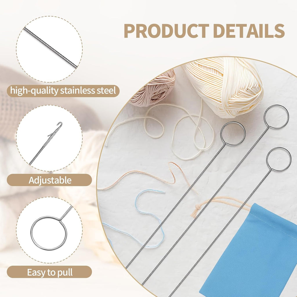 10PCS Loop Turner Sewing Tool,10.4 Inch Knot Grippers Tool for