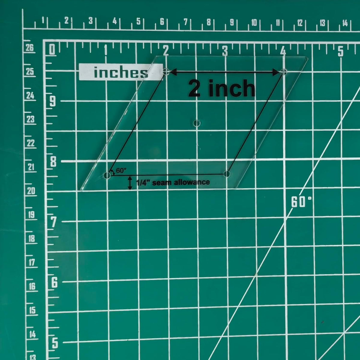 4 Sizes 60 Degree Diamond Quilting templates for Quilting with 1/4