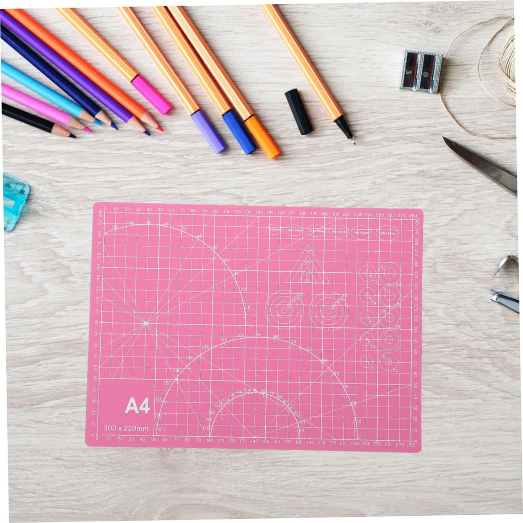 A4 Craft Cutting Mat for Engraving Projects, Pink PVC Board