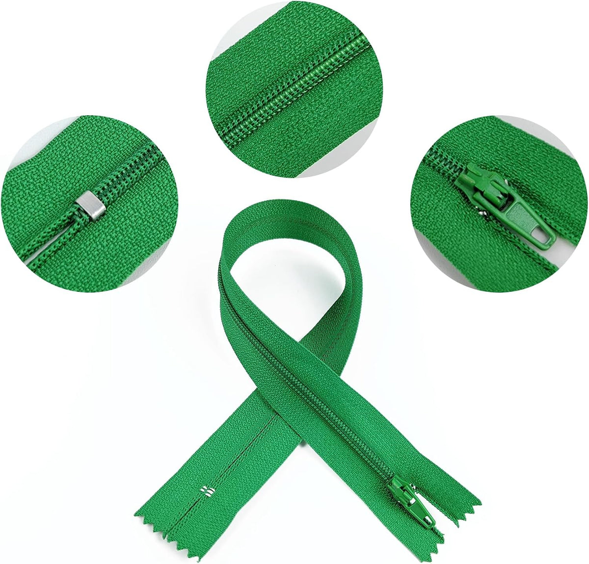 30 Pcs 14 Inch Nylon Zippers, 10 Assorted Colors Invisible Zippers