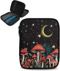 Mushroom Moon Crochet Hook Case - Empty Zipper Bags Organizer with Web
