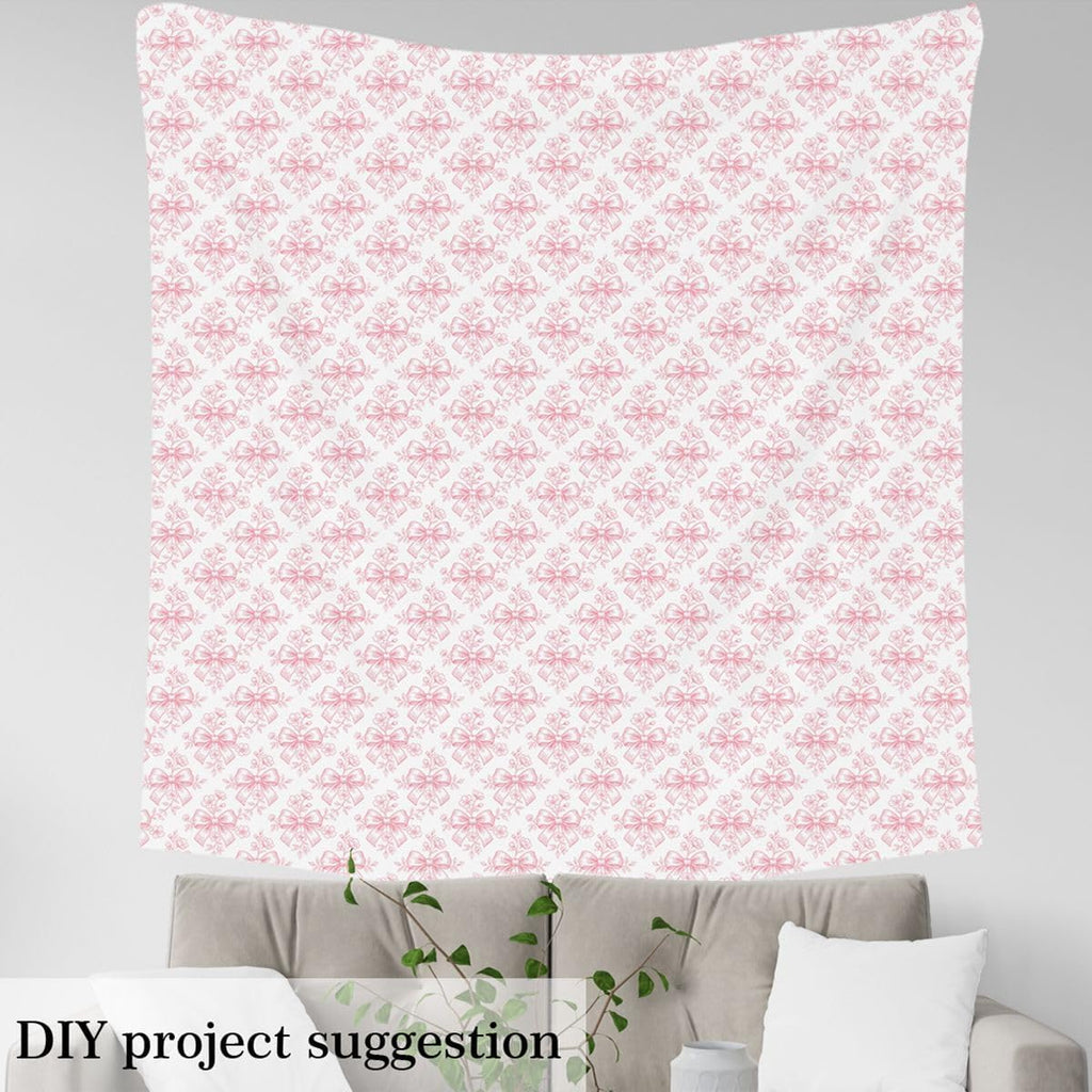 Feelyou Pink Floral Bow Fabric by The Yard Cute Coquette Bow Knot