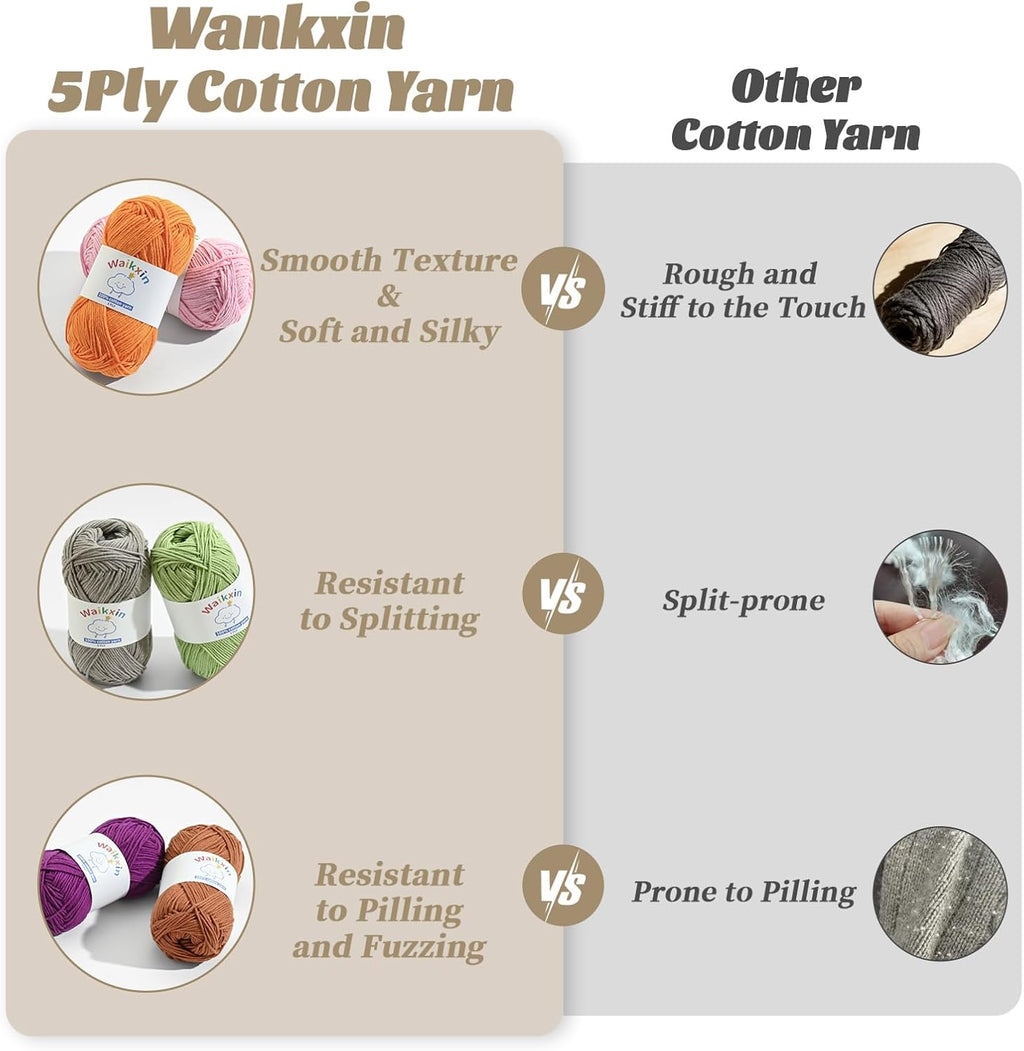 20 Pack of Fluffy Cotton Yarn for Crocheting and Knitting