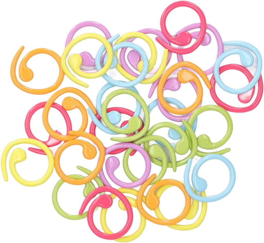 30-Piece Metal Knitting Stitch Markers, Split Ring Design for