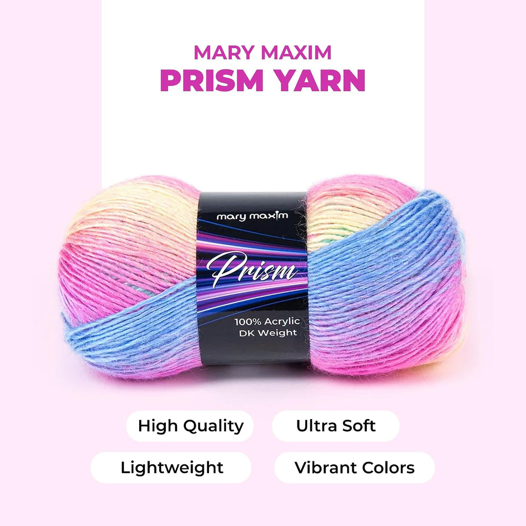 Mary Maxim Prism Yarn, Acrylic Multicolor DK Yarn, 290 Yards, Raibow