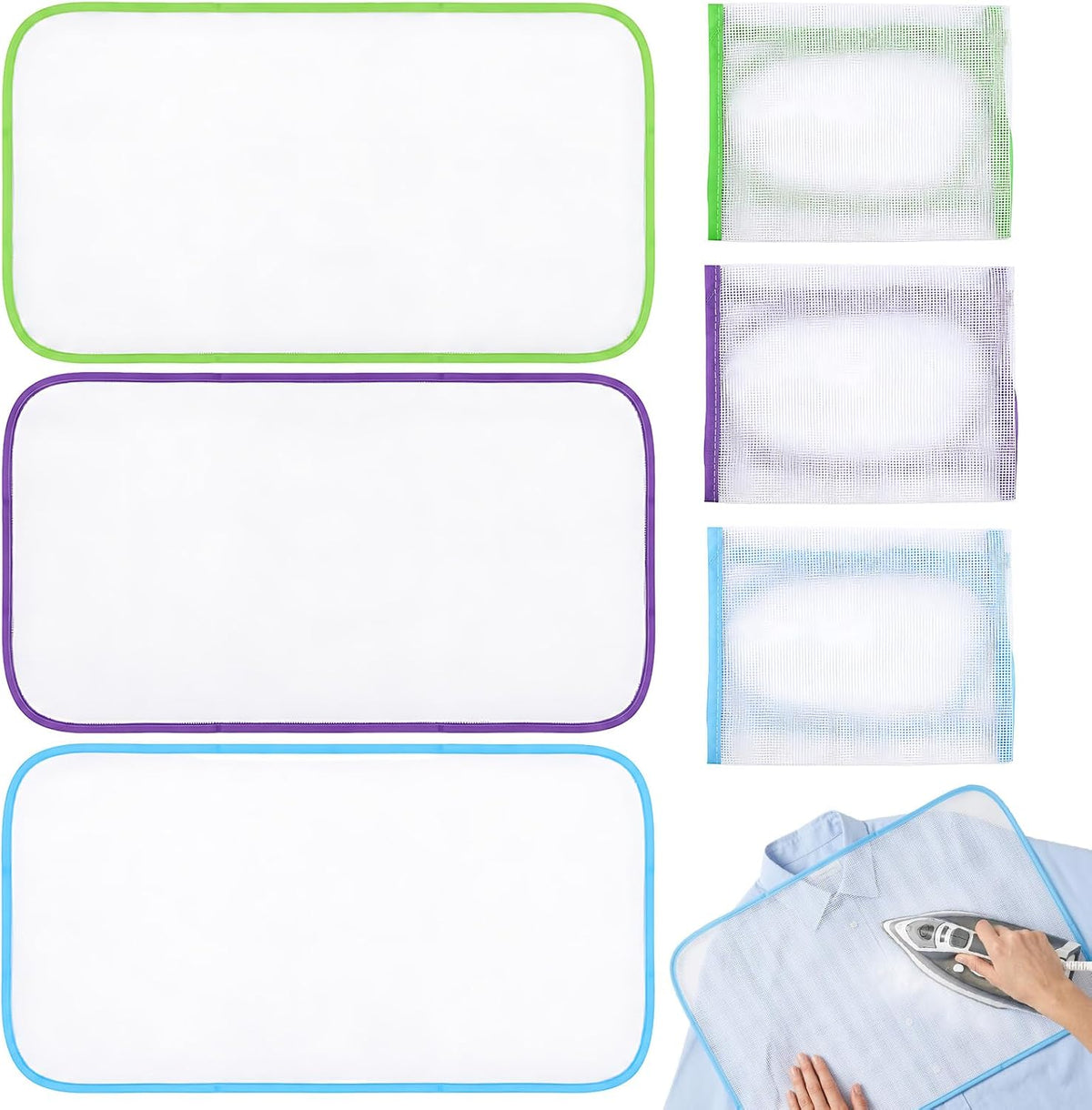 3 PCS Pressing Cloth for Ironing, Protective Ironing Scorch Mesh Cloth