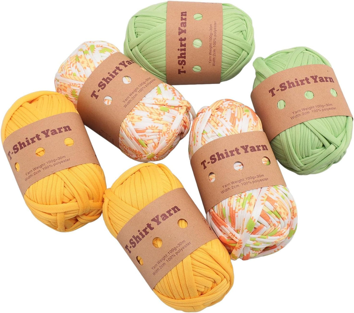 Ejoyous T Shirt Yarn Crochet Yarn Fabric 6 Pack Super Soft Elastic