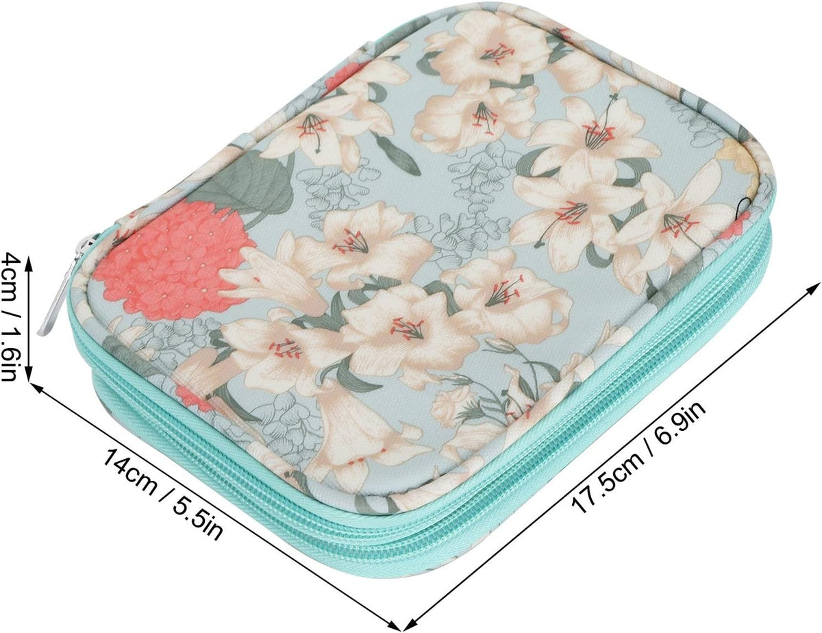 HEEPDD Crochet Hook Organizer Bag, Portable Double Zipper Storage Case
