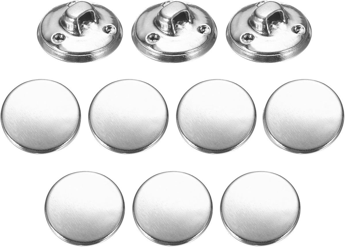 HARFINGTON Metal Antiqued Button 15mm 10pcs, Silver