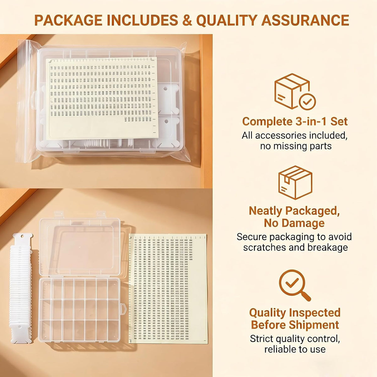 Embroidery Floss Cross Stitch Organizer Box Set 50 Pcs White Plastic