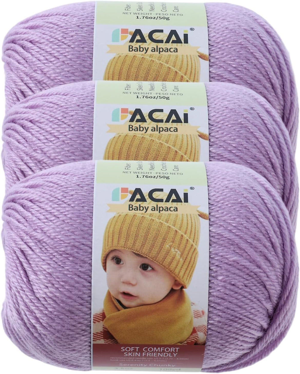 Soft Baby Yarn 30% Alpaca 70% Polyester Hypoallergenic Washable