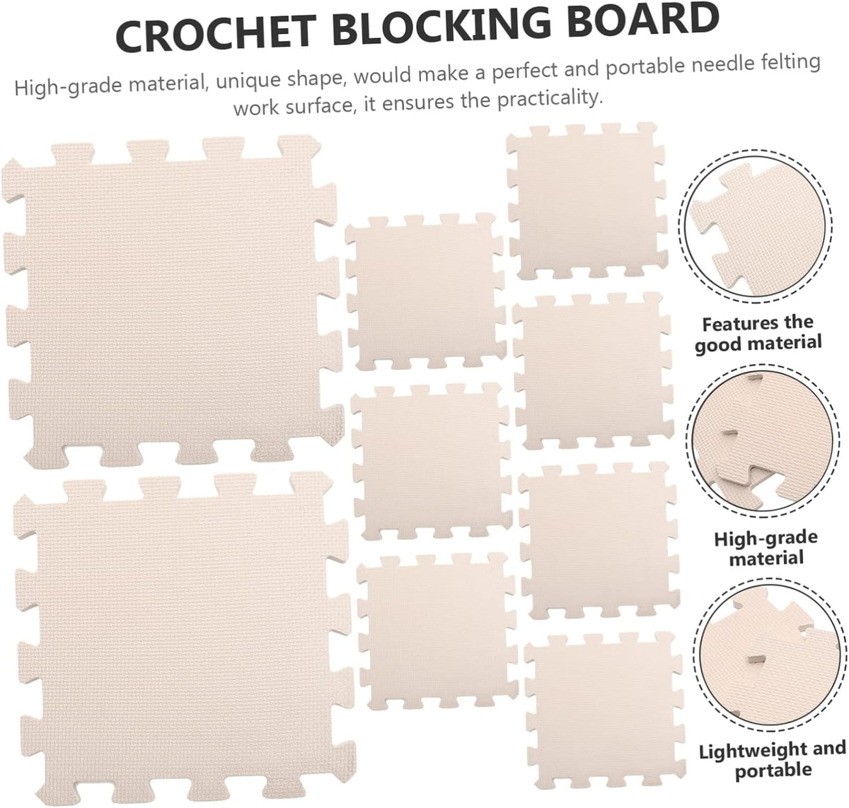 9pcs Multi Function Blocking Board for Knitting Crochet Crafts