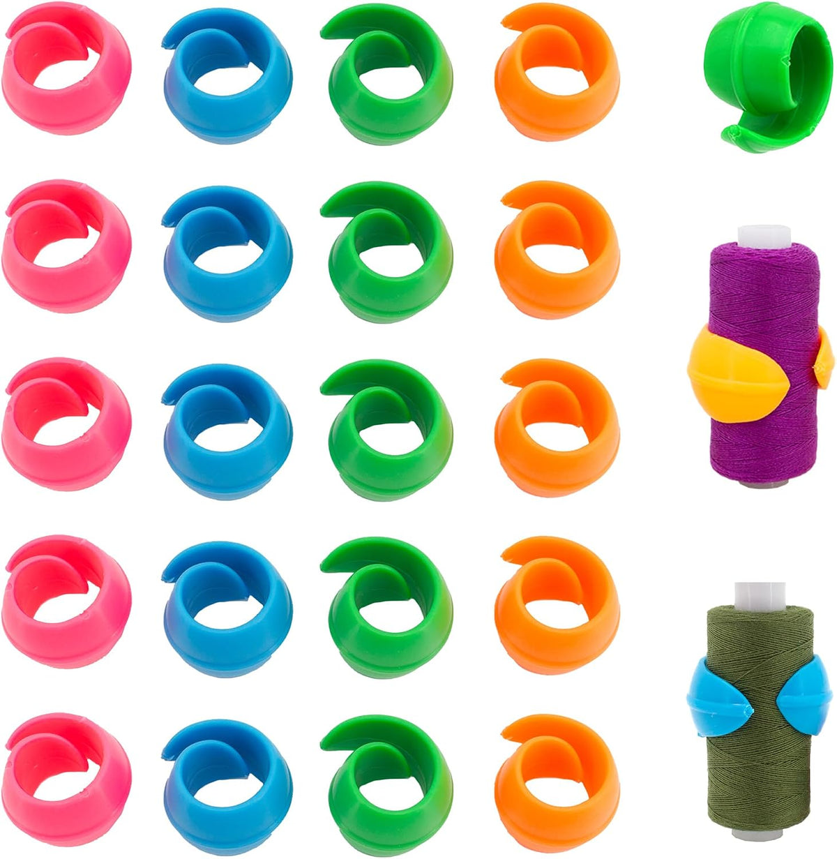 100pcs 4 Colors Thread Spool Huggers Silicone Bobbin Spool Savers No