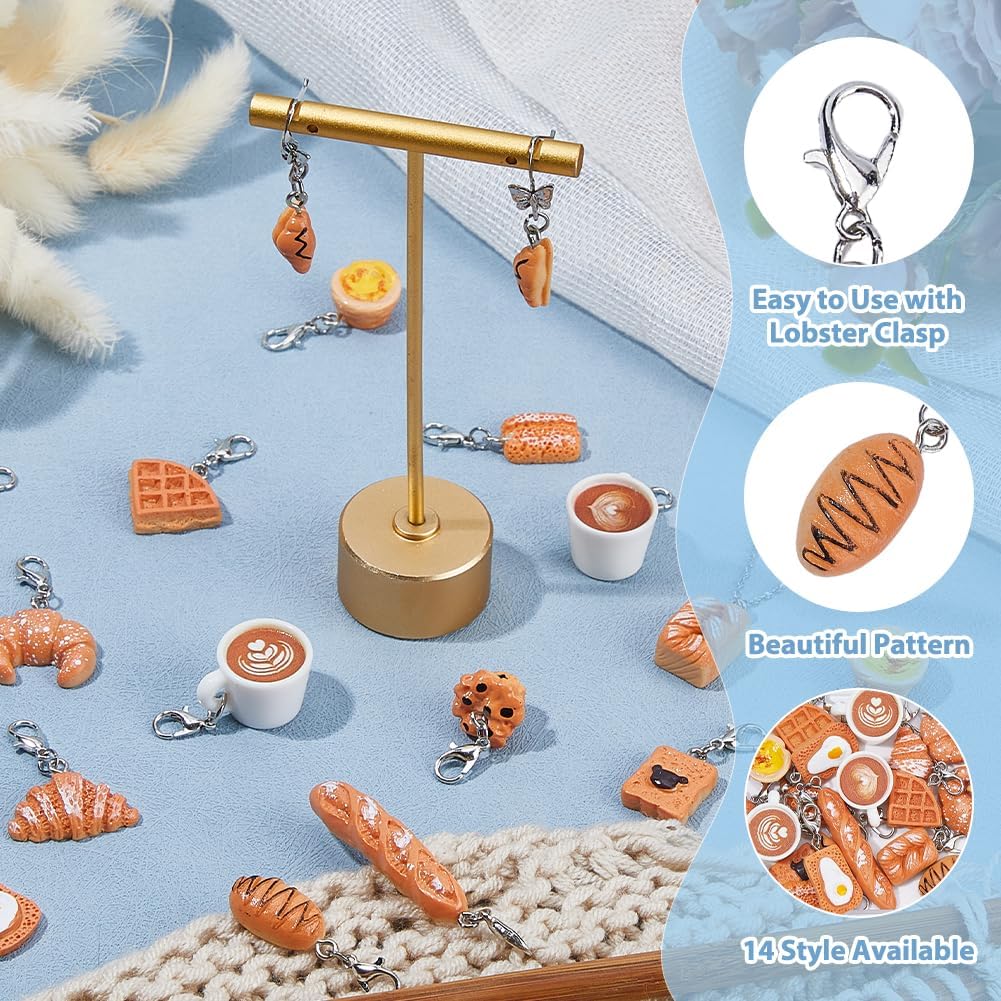 27Pcs Stitch Markers 14 Style Enamel Dessert Food Resin Knitting