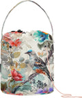 YETTASBIN Bird Flower Yarn Storage Bag, Large Crochet Knitting Bag