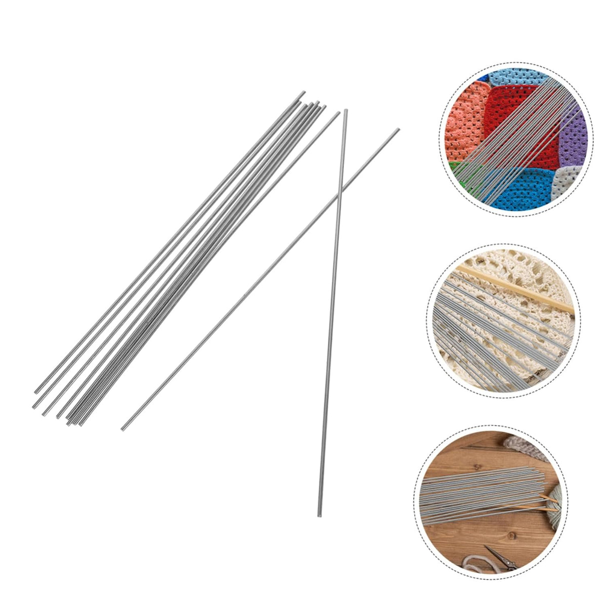 24pcs Stainless Steel Pin Rod for Knitting Crochet Supplies