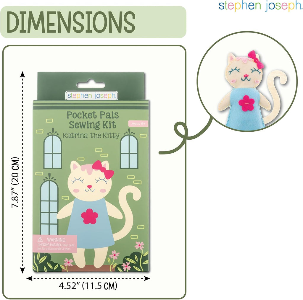 Stephen Joseph Pocket Pals Sewing Kit for Kids, DIY Felt Plush Craft