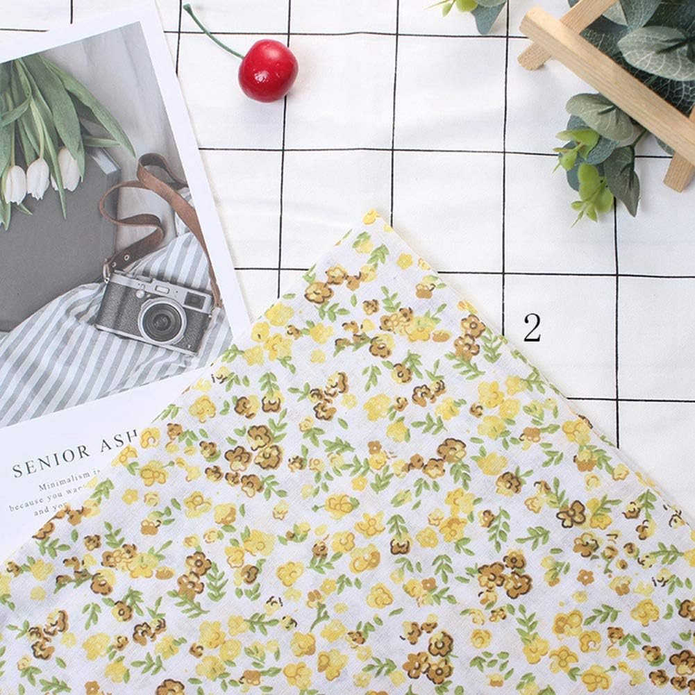 Yellow Theme Pre Cut Cotton Fabric Squares 25x25cm 7Pcs Quarters