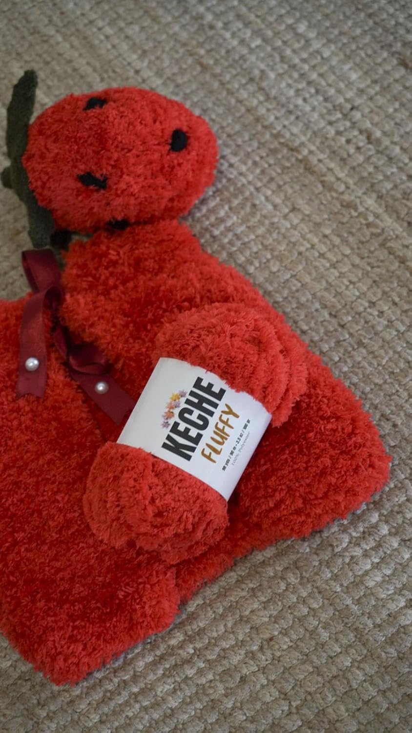 KECHE Fluffy Bulky Yarn – Super Soft Chunky Fuzzy Blanket Weight # 5