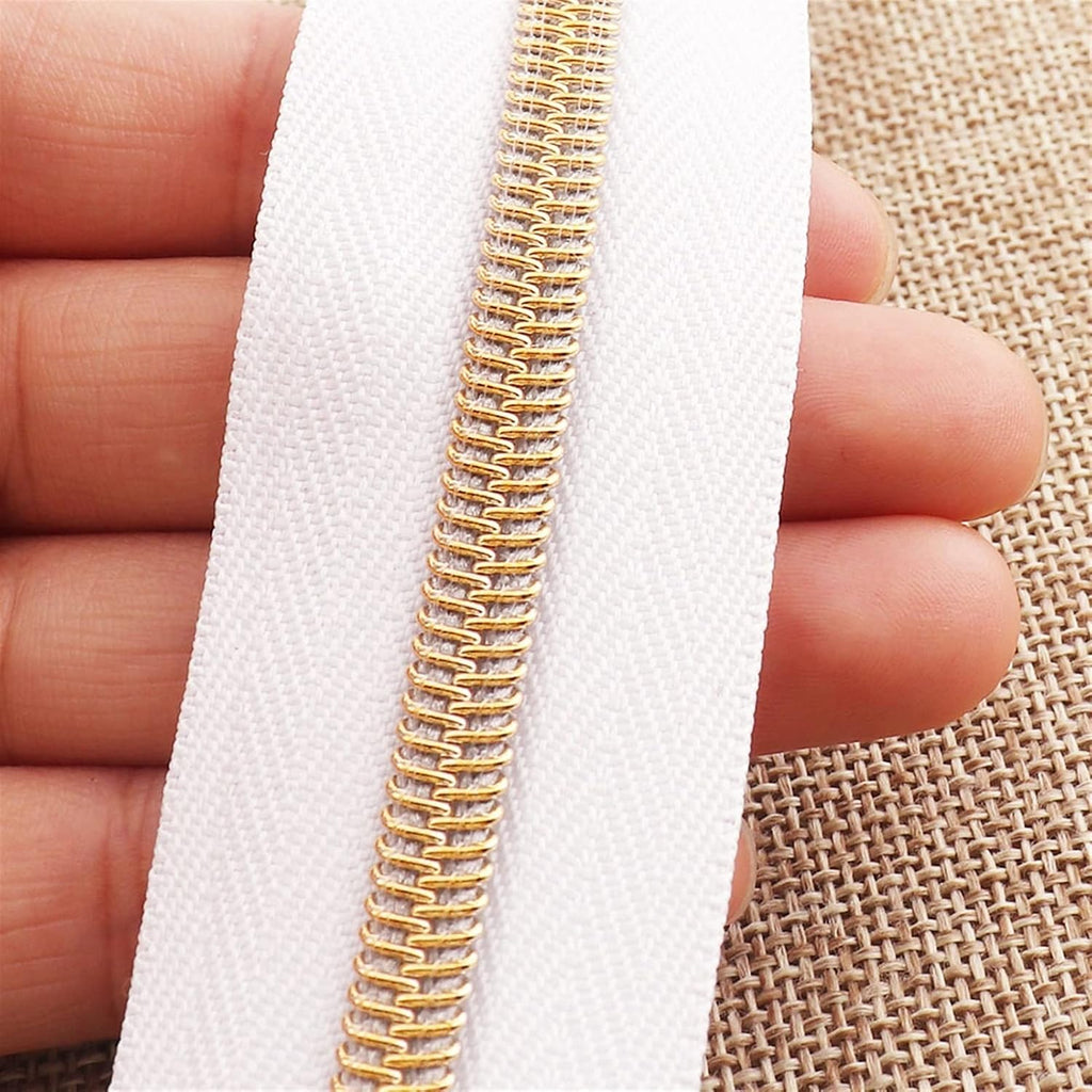 Lueao Cqinju-Sewing Zippers 5# 5-10 Yards White/Purple/Black/Brown