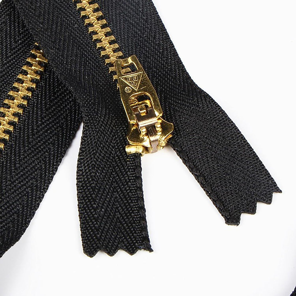 ZHYOHEN 2PCS 4 Inches Metal Zipper Replacement Brass Jeans Zippers 5mm
