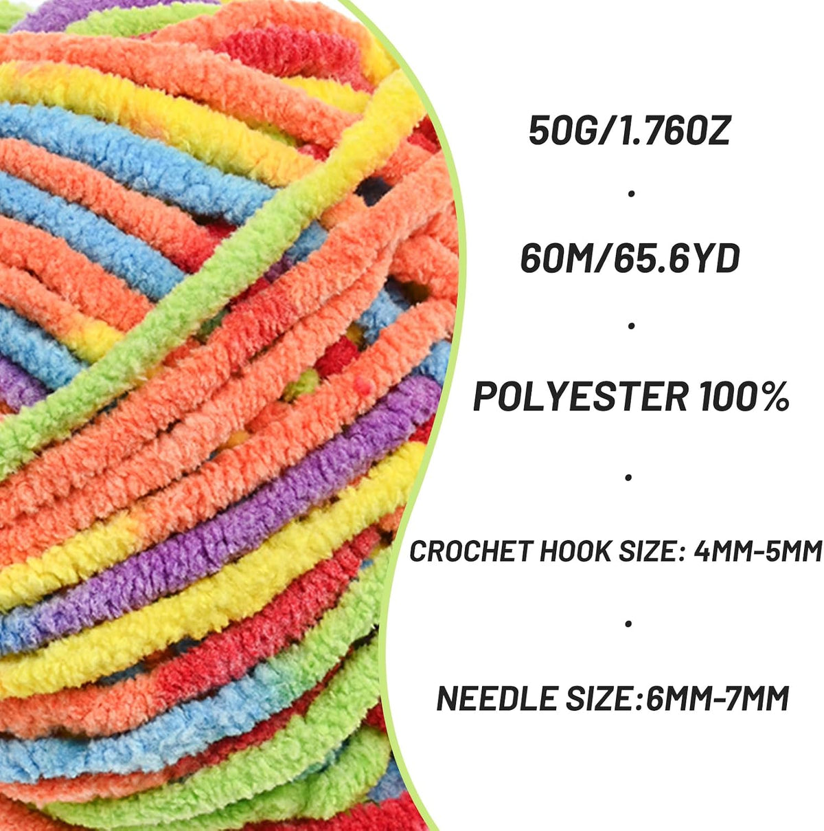 3 Packs Plush Chenille Chunky Crochet Yarn - Baby Yarn for Crocheting