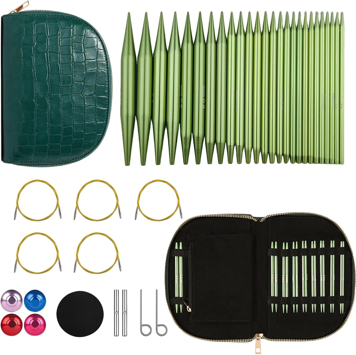 LYMIGER 13 Pairs Interchangeable Circular Knitting Needles Set, 4in