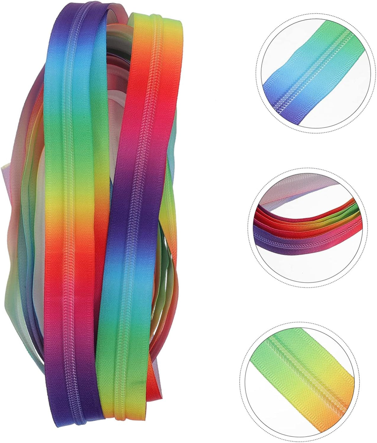 Rainbow Nylon Coil Zipper Yard for Hoodies and Duffle Bags