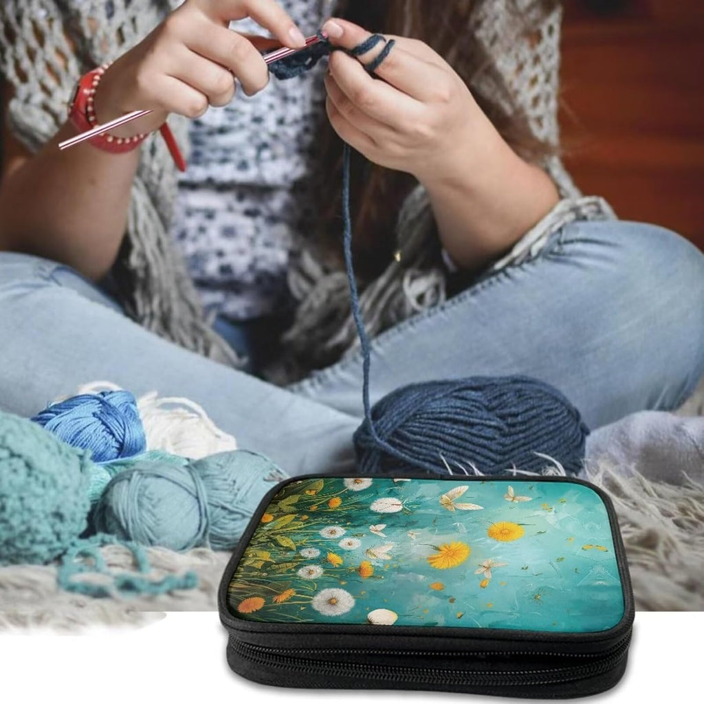 YUVAMAGIMO Flower Crochet Needle Case Waterproof Crochet Hooks