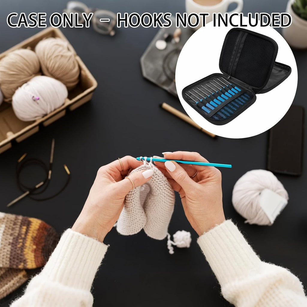Crochet Hook Case Organizer Only, Zippered Crochet Hook Storage Bag