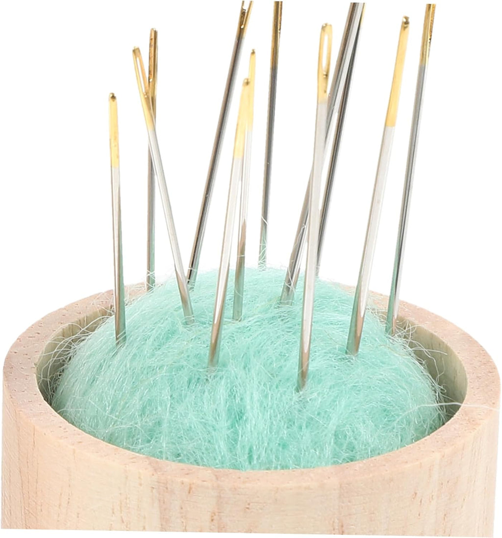 Wooden Sewing Needle Holder Case, Portable Multi Function Tube