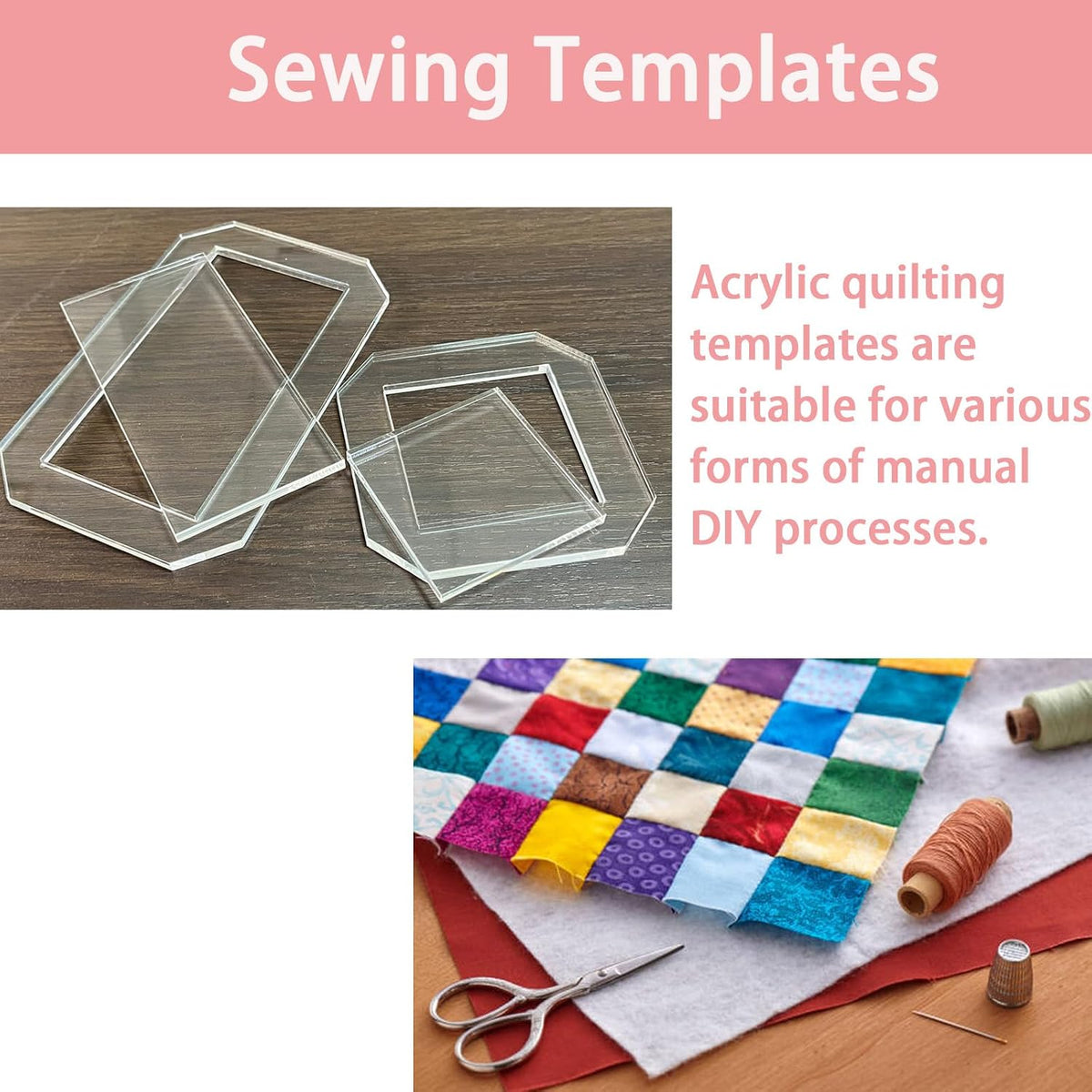 2 Sets Quilting Templates, Quilting Supplies, Sewing Templates