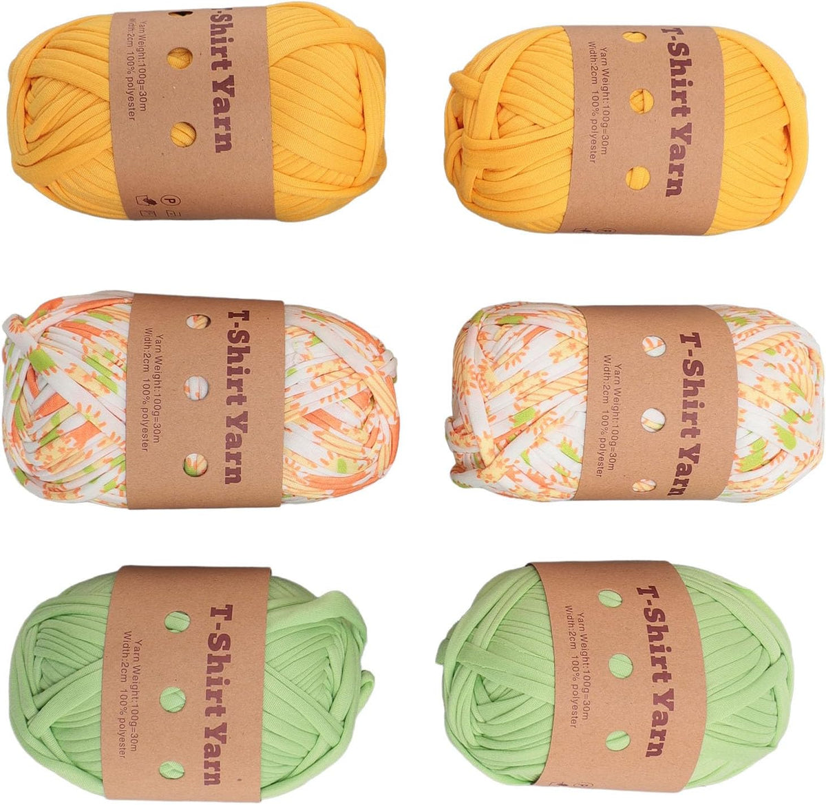 Ejoyous T Shirt Yarn Crochet Yarn Fabric 6 Pack Super Soft Elastic