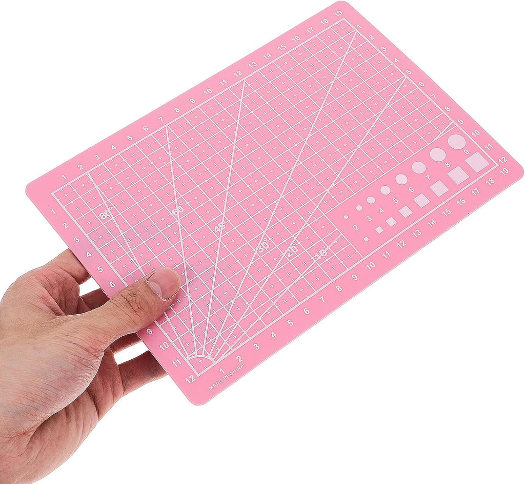 2pcs A5 Pink Double-sided Self-healing PVC Cutting Mat with Grid Lines