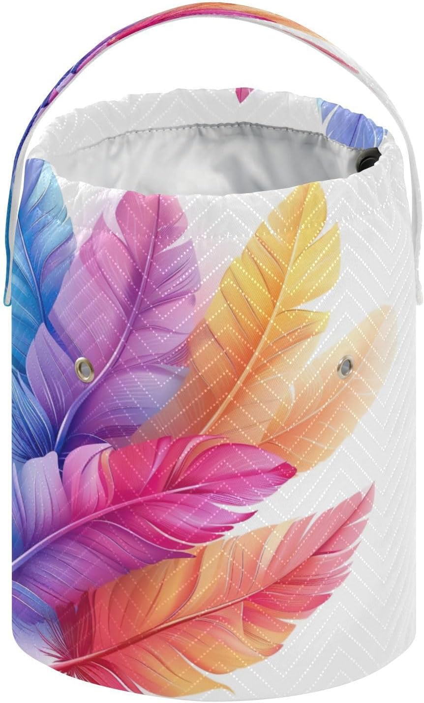 YETTASBIN Feather Yarn Storage Bag, Large Crochet Knitting Bag