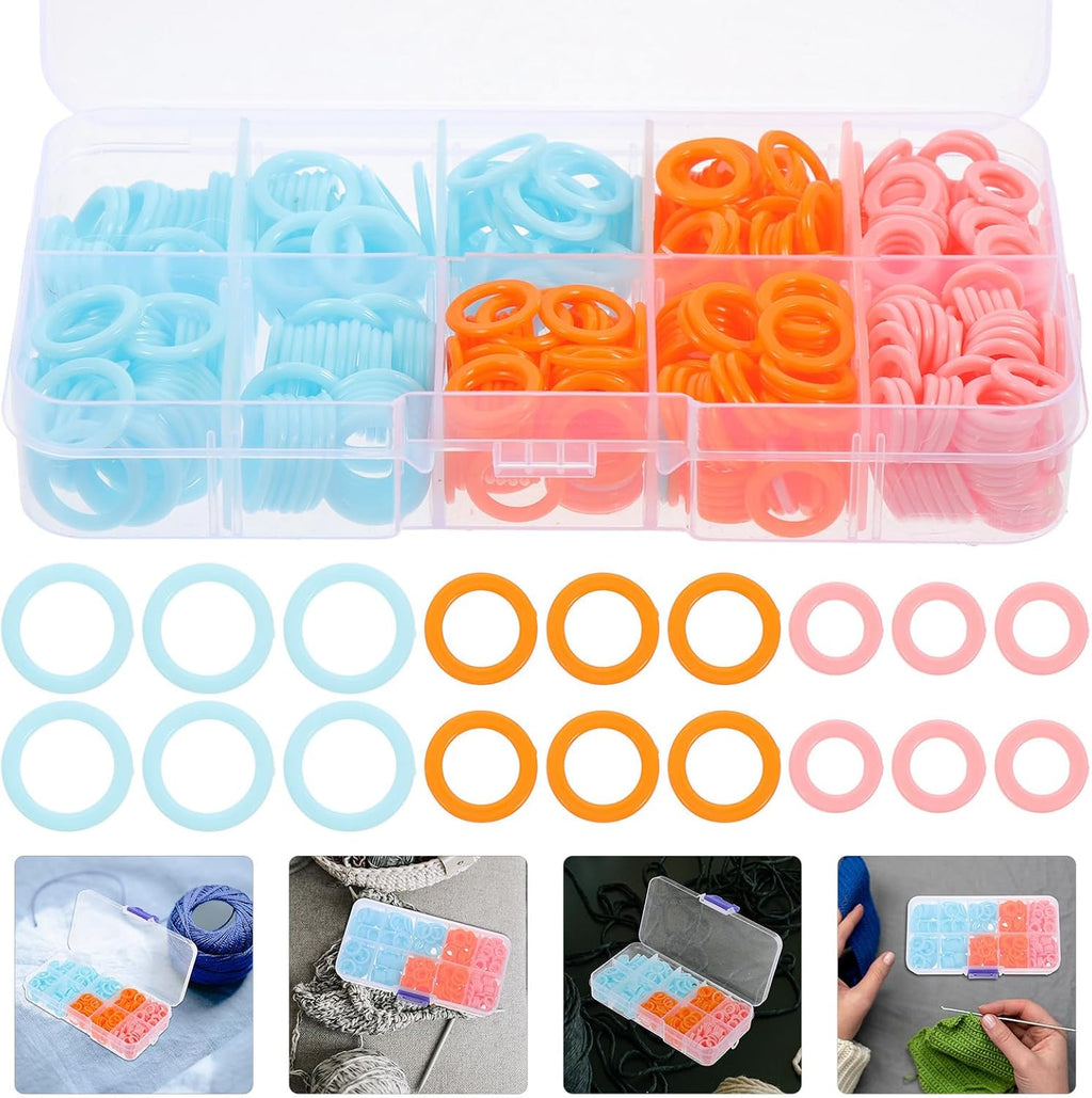 450 Pcs Knitting Crochet Stitch Markers, Color Coded Locking Rings