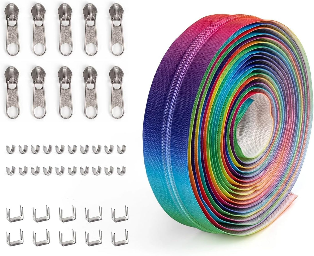 (Rainbow) No. 5 Nylon Colorful Code Package Yards Suitable for Home