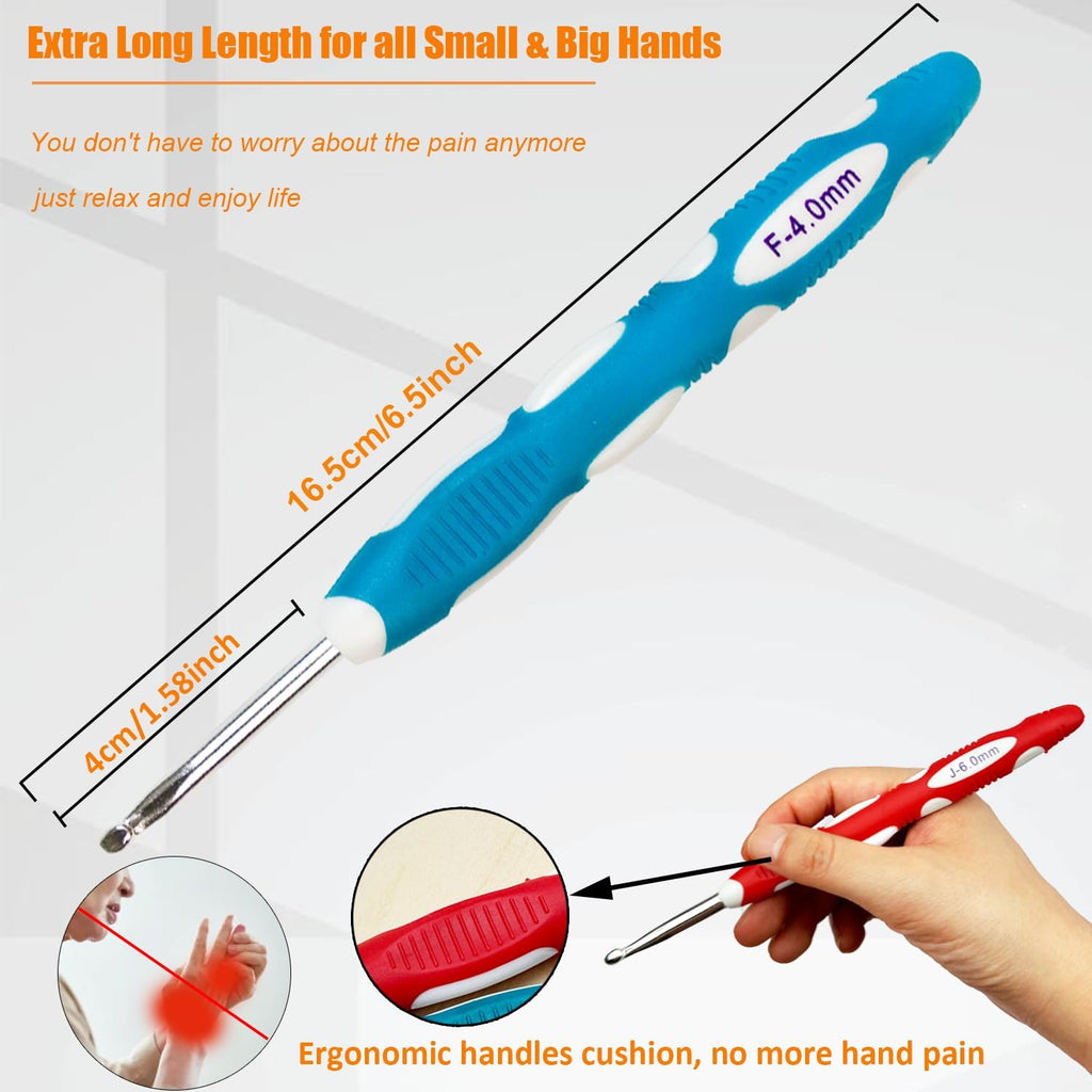 Mdoker Size C/2(2.5mm) Crochet Hook,Extra Long Crochet Hooks Needles