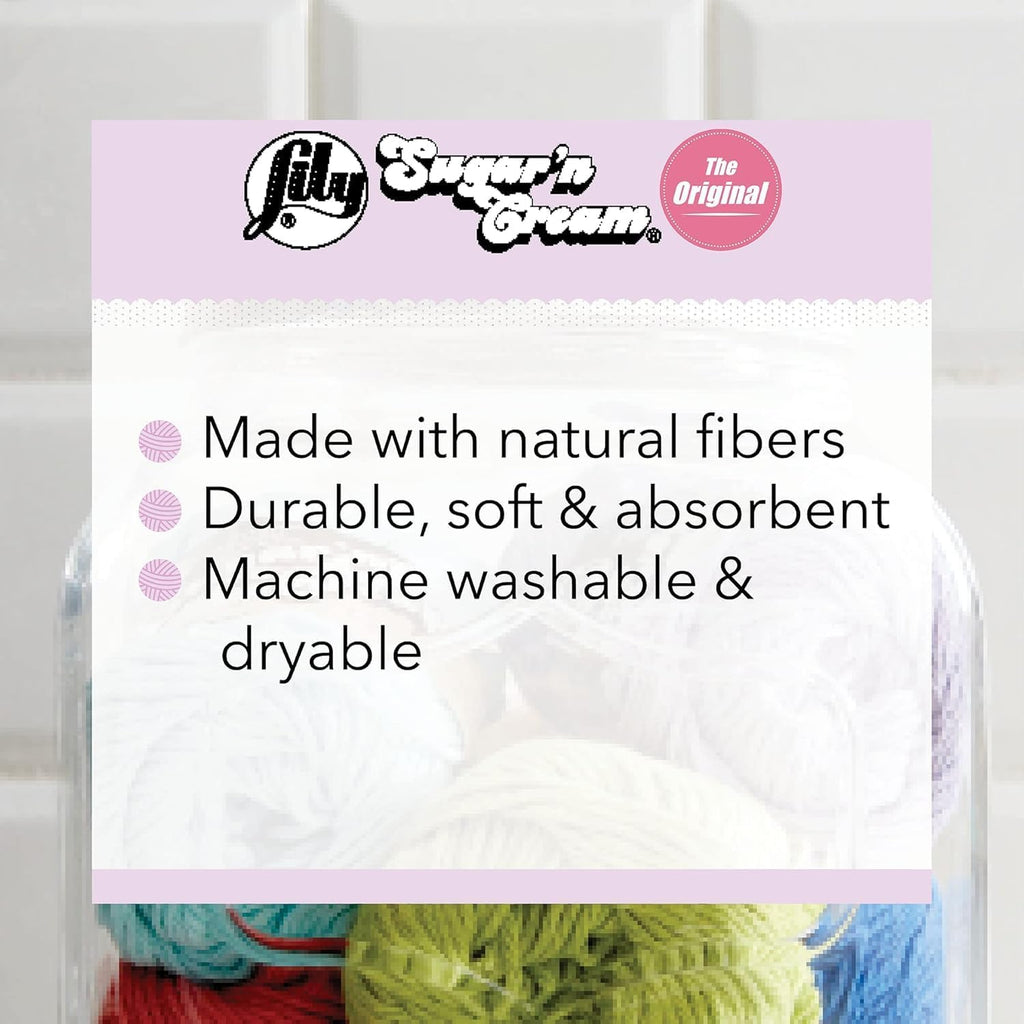 Lily Sugar'n Cream Cotton Yarn for Dishcloths Black 6-Pack