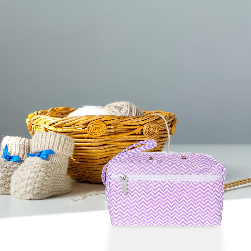 Crochet Project Yarn Bag for Crocheters, Cotton Storage Organizer