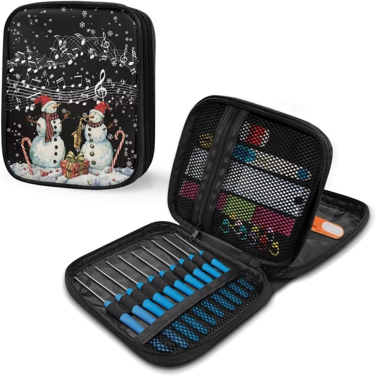 Goronwyfloyd Snowman Notes Crochet Needle Case Crochet Hook Organizer