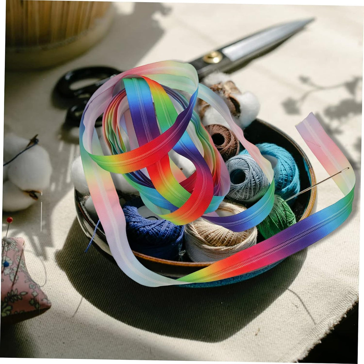 Rainbow Nylon Coil Zipper 5 Yard Roll for Bags and Pants