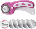 45mm Rotary Cutter with 5pcs Extra Blades,fabric cutter with Safety