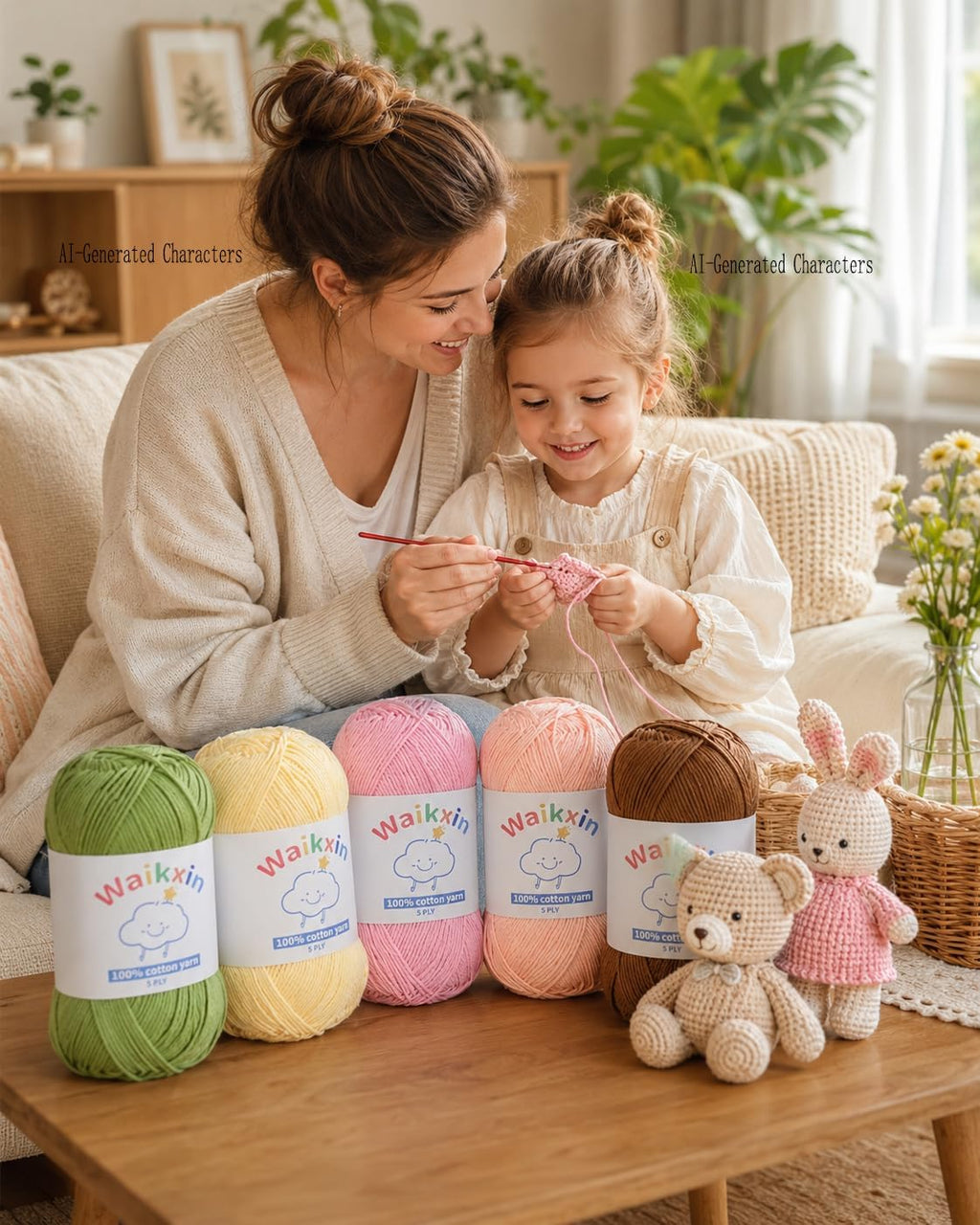 100% Cotton Yarn for Crocheting,Baby Yarn for Crocheting Soft,5 Ply