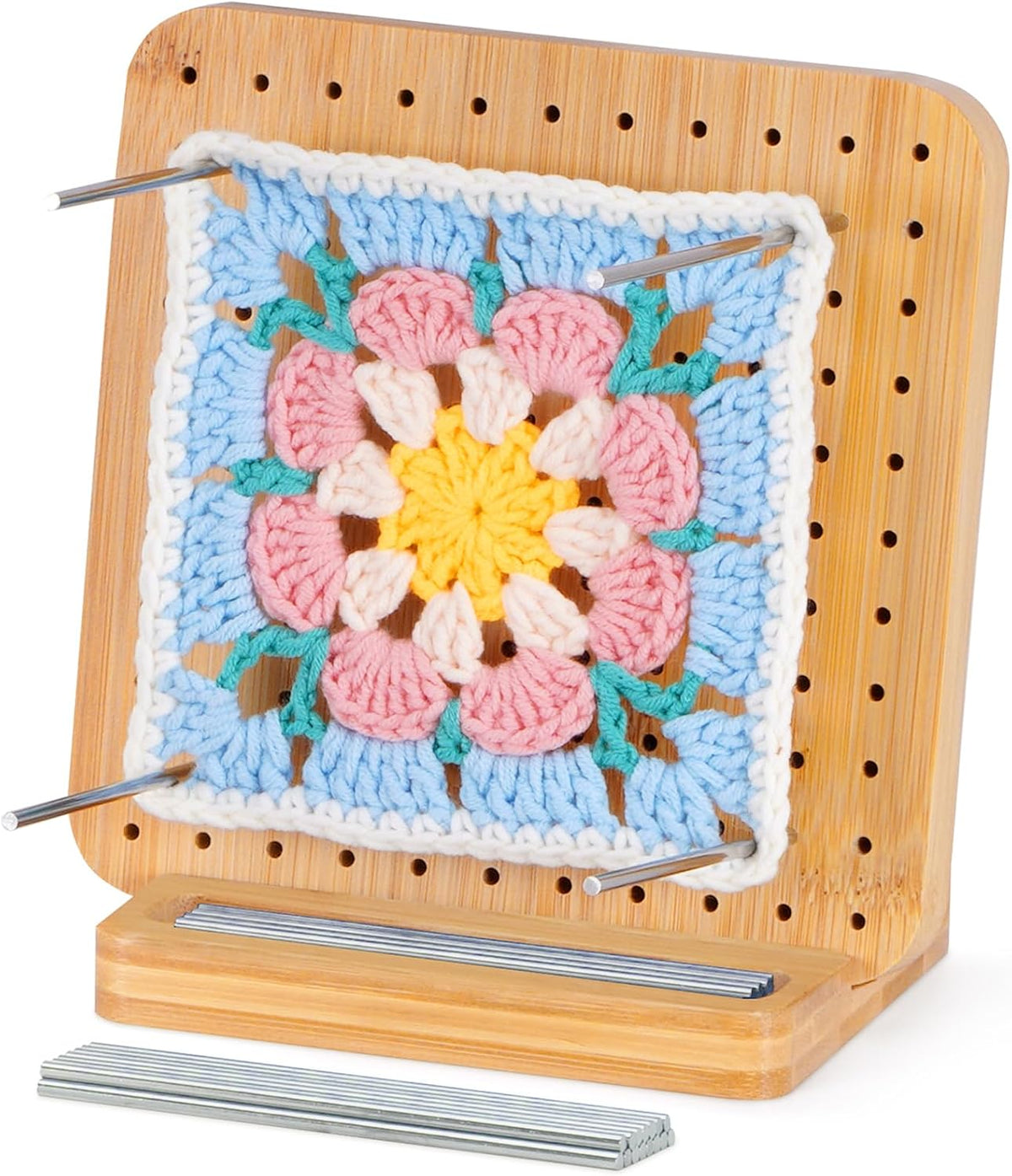 Lifewit 5.9" Crochet Blocking Board with 10 Pegs for Knitting &